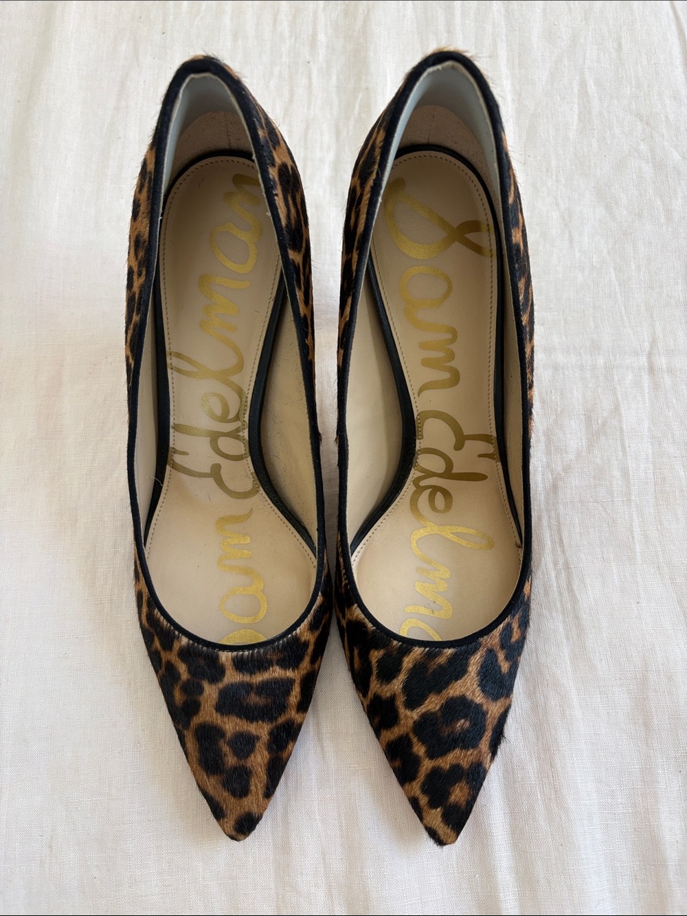 Sam Edelman Leopard-Print Pointed Toe Pumps in Brown and Black